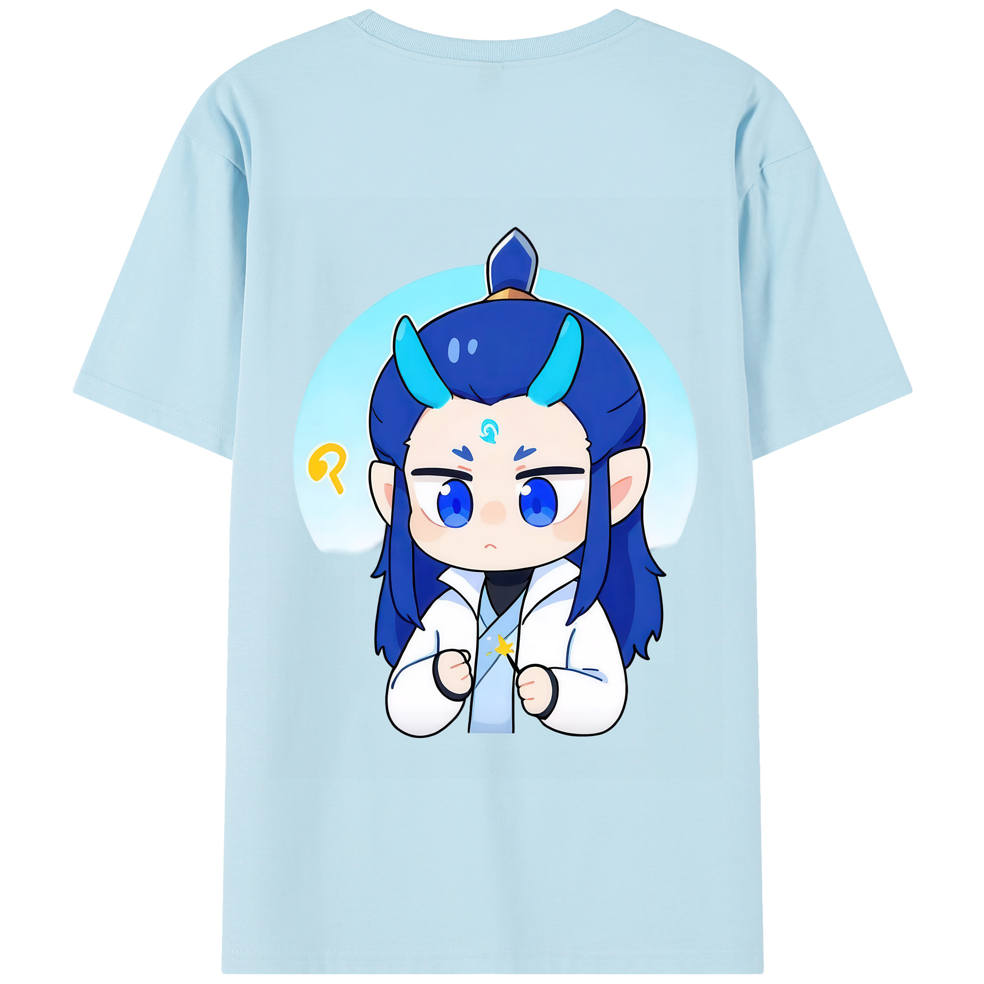 （画像用） Ne Zha 2 ナタ 魔童の大暴れ 綿100％半袖Tシャツ（背面プリント）